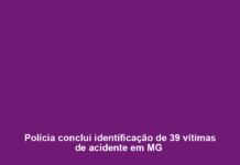 Polícia conclui identificação de 39 vítimas de acidente em MG Polícia conclui identificação de 39 vítimas de acidente em MG