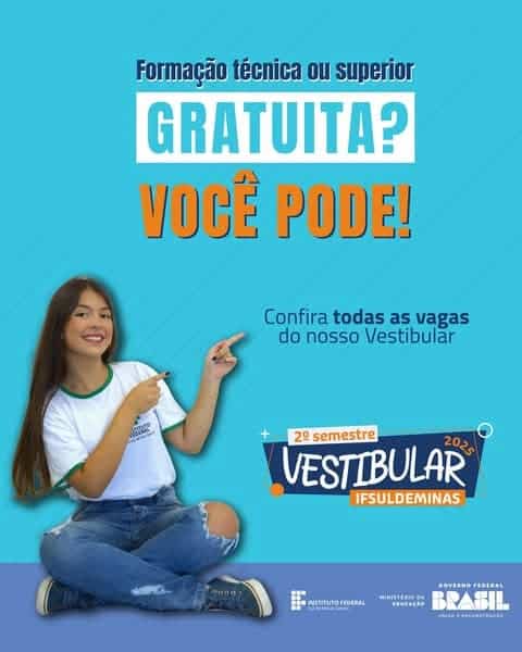 IFSULDEMINAS abre inscrições em cursos superiores gratuitos para o 2º semestre de 2025