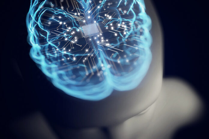 AI robot brain and circuit Agentes de IA ampliam eficiência em ambientes de trabalho