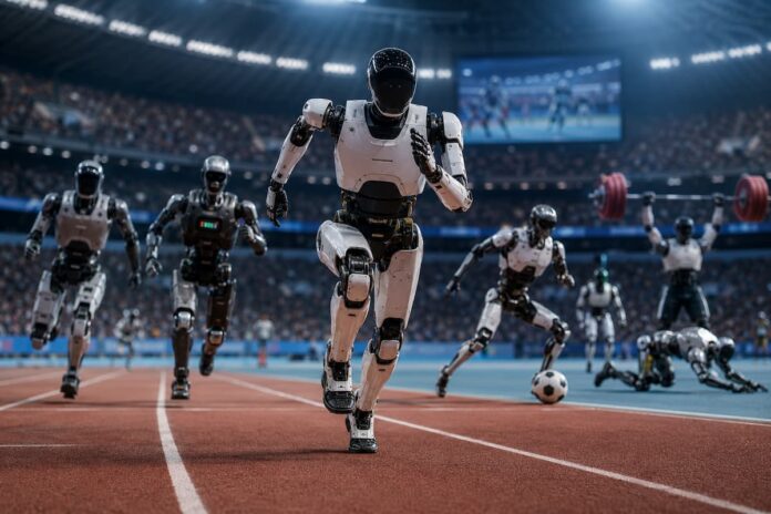 Robôs humanoides nos Jogos Mundiais de Robôs Humanoides 2026 em Pequim