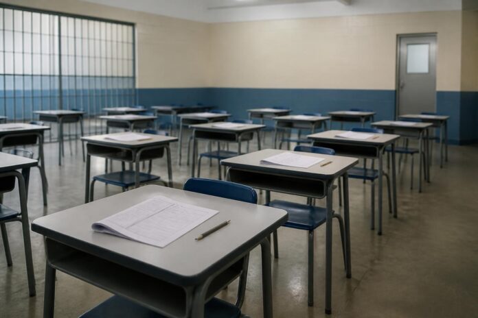 Sala preparada para aplicação do Enem PPL 2026 em unidade socioeducativa
